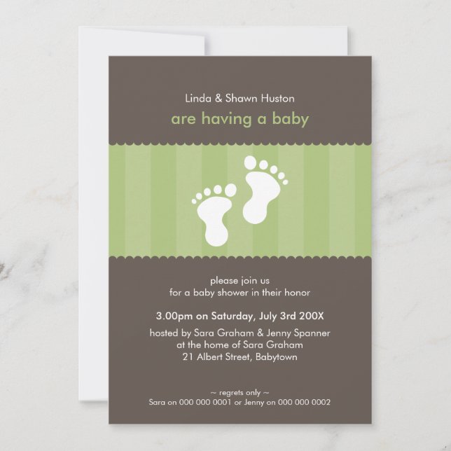 Invitación BABY SHOWER INVITA :: pies felices 13P (Anverso)