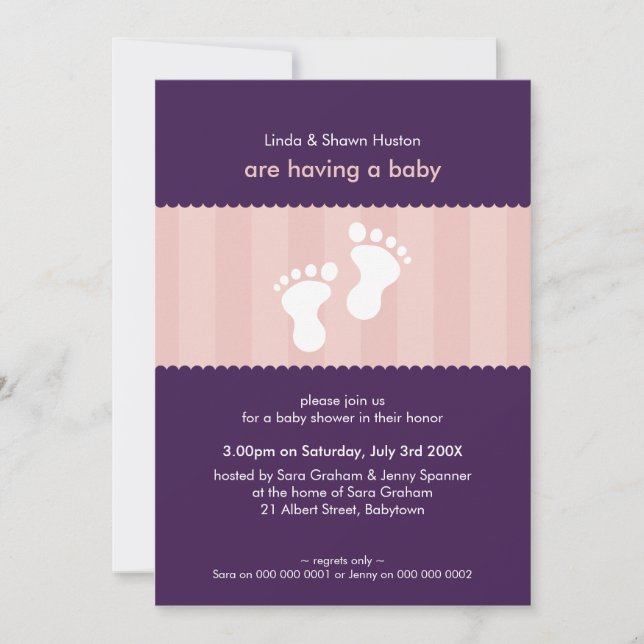 Invitación BABY SHOWER INVITA :: pies felices 16P (Anverso)