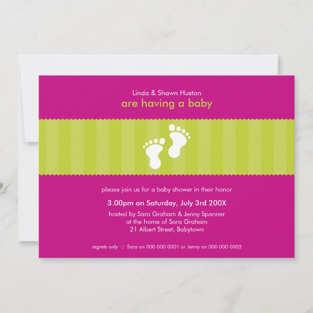Invitación BABY SHOWER INVITA :: pies felices 5L (Anverso)