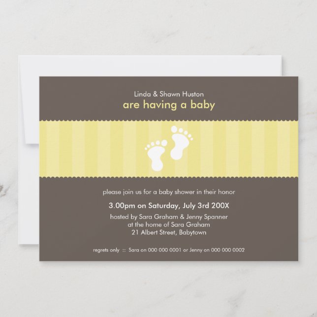 Invitación BABY SHOWER INVITA :: pies felices 6L (Anverso)
