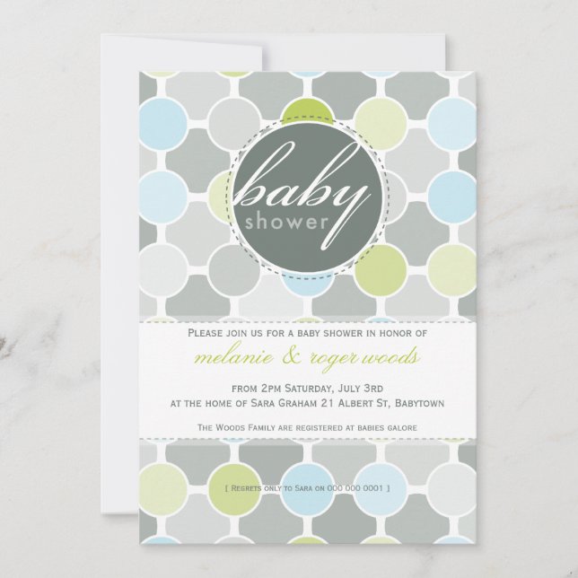 Invitación BABY SHOWER INVITA :: puntos difusos 1P (Anverso)
