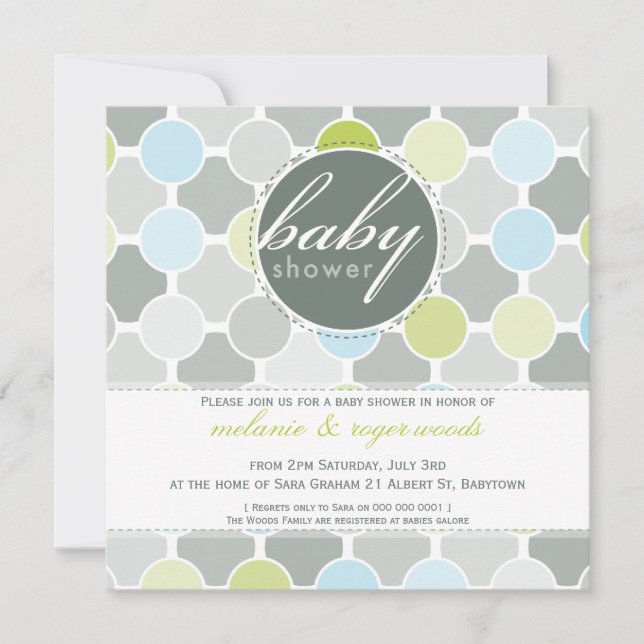 Invitación BABY SHOWER INVITA :: puntos difusos 1SQ (Anverso)