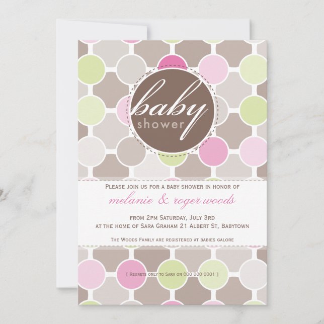Invitación BABY SHOWER INVITA :: puntos difusos 4P (Anverso)