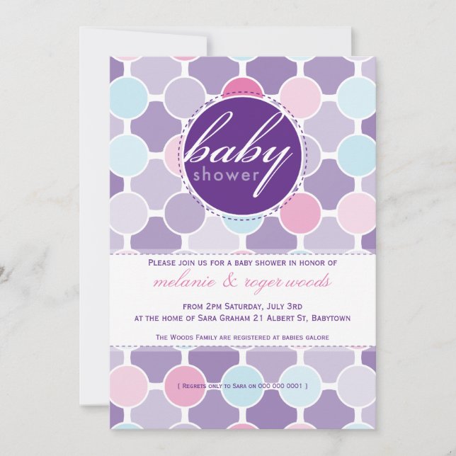 Invitación BABY SHOWER INVITA :: puntos difusos 6P (Anverso)