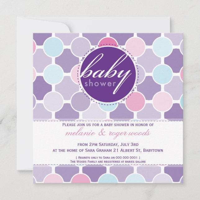 Invitación BABY SHOWER INVITA :: puntos difusos 7SQ (Anverso)