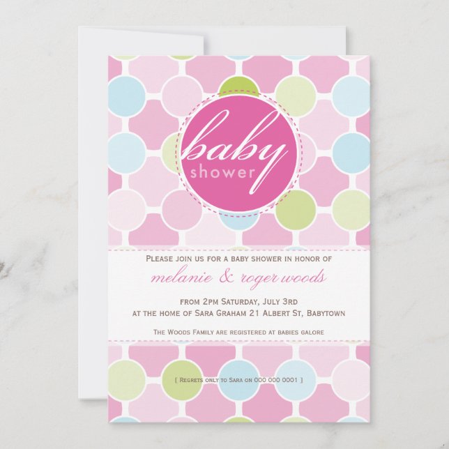 Invitación BABY SHOWER INVITA :: puntos difusos 9P (Anverso)