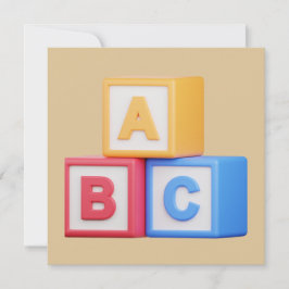Invitación Baby Shower Invitation- Alphabet Blocks
