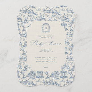 Invitación Baby Shower Invitation Antique Floral Toile