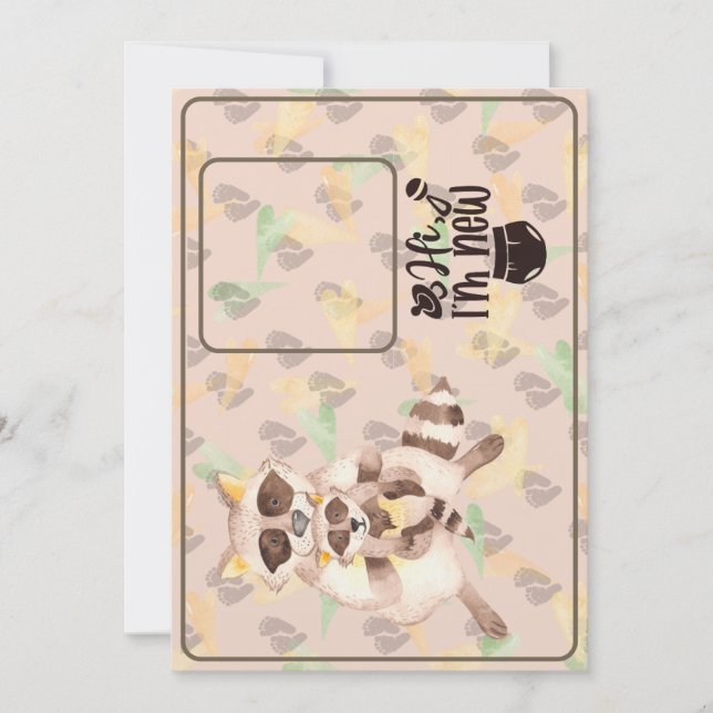 Invitación Baby Shower Invitation Custom Photo Raccoons Brown (Anverso)