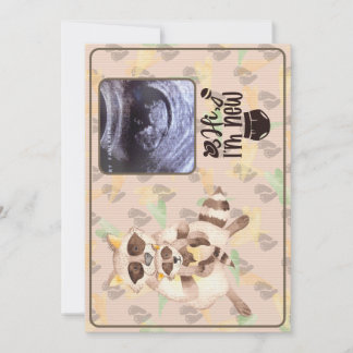 Invitación Baby Shower Invitation Custom Photo Raccoons Brown