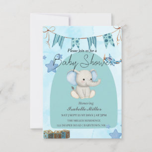 Invitación Baby Shower Invitation for Boy –Customizable