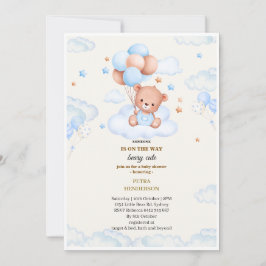 Invitación Baby shower invitation in the shape of a blue 