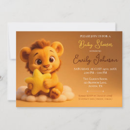 Invitación Baby Shower Invitation – Little Lion & Star
