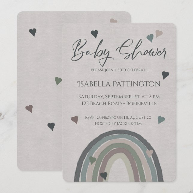 Invitación Baby Shower invitation paperlike (Anverso / Reverso)