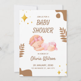 Invitación Baby Shower Invitation Soft Pink Aesthetic