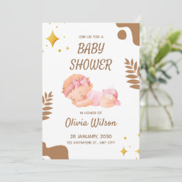 Invitación Baby Shower Invitation Soft Pink Aesthetic