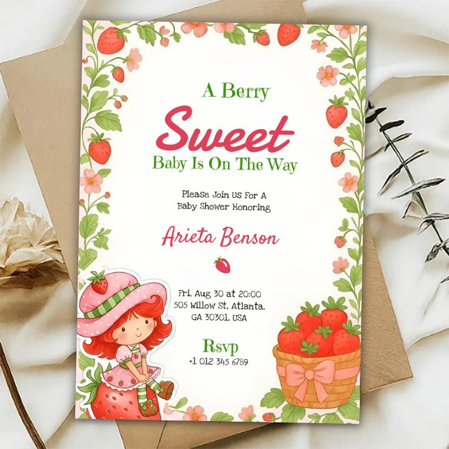 Invitación baby shower invitation with a Berry Sweet theme (Subido por el creador)
