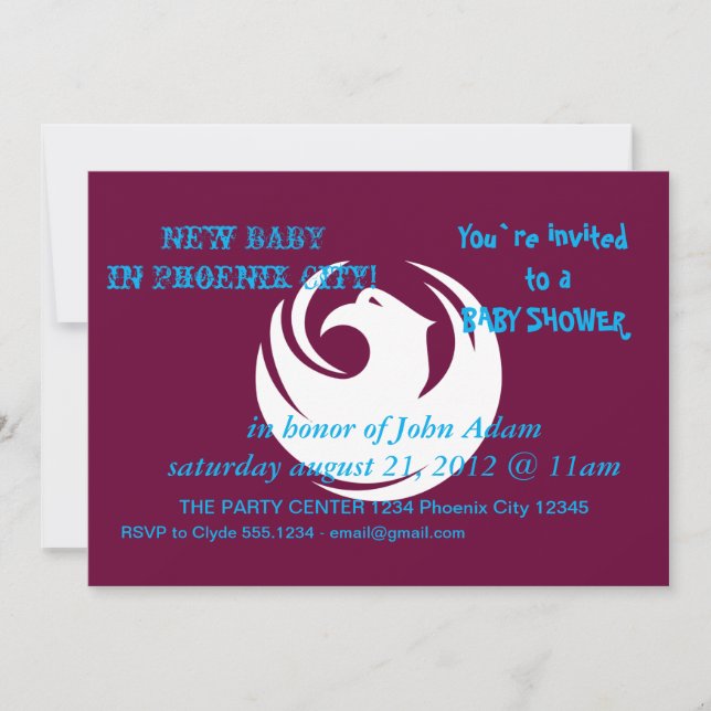 Invitación Baby Shower Invitation with Flag of Phoenix City (Anverso)