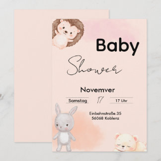 Invitación Baby Shower Invitation Woodland Animals 