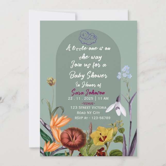 Invitación Baby Shower Invitations  (Anverso)