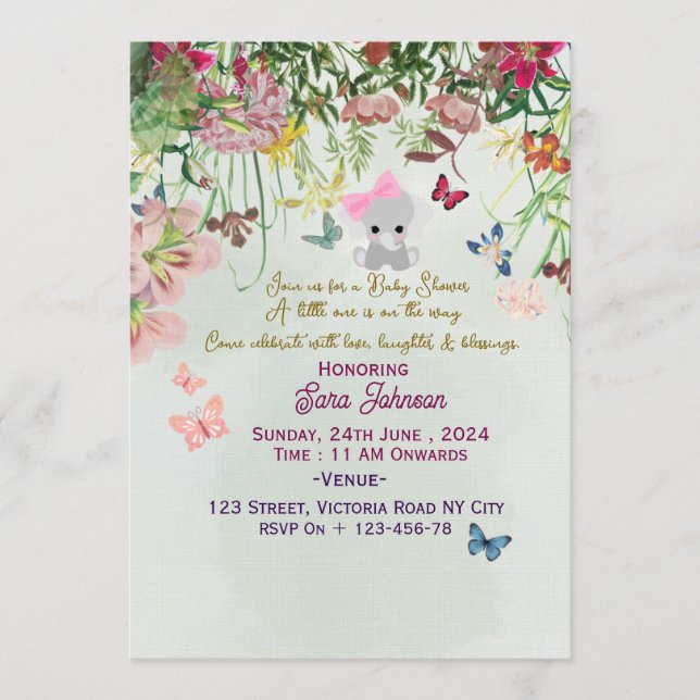 Invitación Baby Shower Invitations  (Anverso)