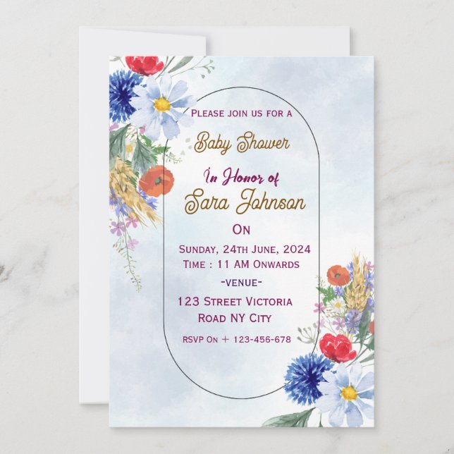 Invitación Baby Shower Invitations  (Anverso)