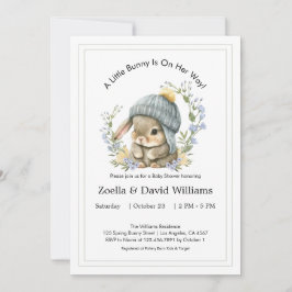 Invitación Baby Shower Invitations Watercolor Simple Bunny