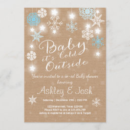 Invitación Baby Shower invite a Baby hace frío afuera Boy