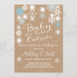 Invitación Baby Shower invite a Baby hace frío afuera Boy