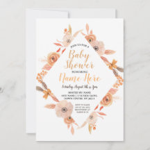 Baby Shower Invite al otoño Auburn Floral