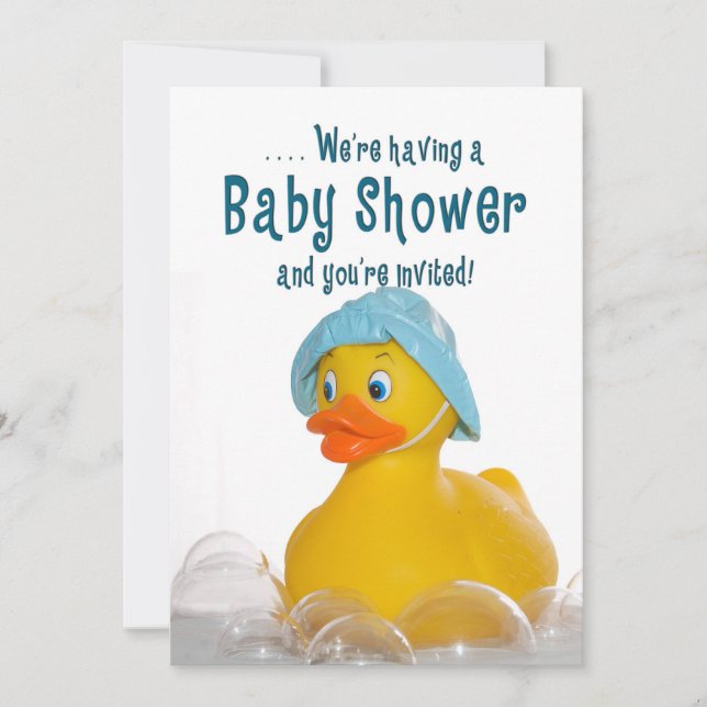 INVITACIÓN BABY SHOWER INVITE - PATO DE GOMA (Anverso)