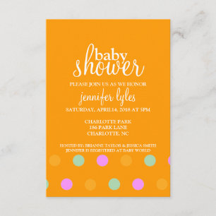 Invitación Baby Shower Invite - Puntos II - naranja