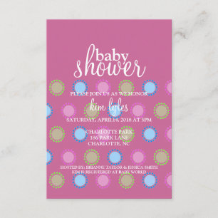Invitación Baby Shower Invite - Puntos - Púrpura