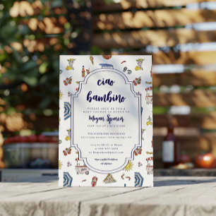 Invitación Baby Shower italiano Ciao Bambino