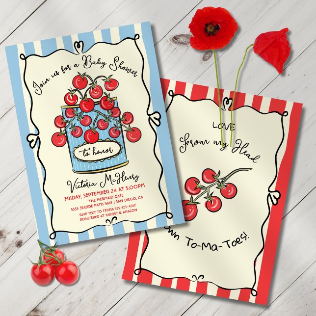 Invitación Baby Shower italiano de tomate de cerezo (Subido por el creador)