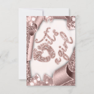 Invitación Baby Shower It's A Chica Purpurina Frame Rosa