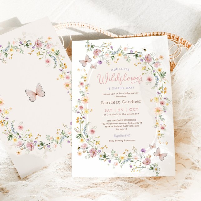 Invitación Baby Shower Jardín de flores silvestres de primave (Subido por el creador)