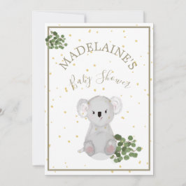 Invitación Baby Shower Koala Floral Green