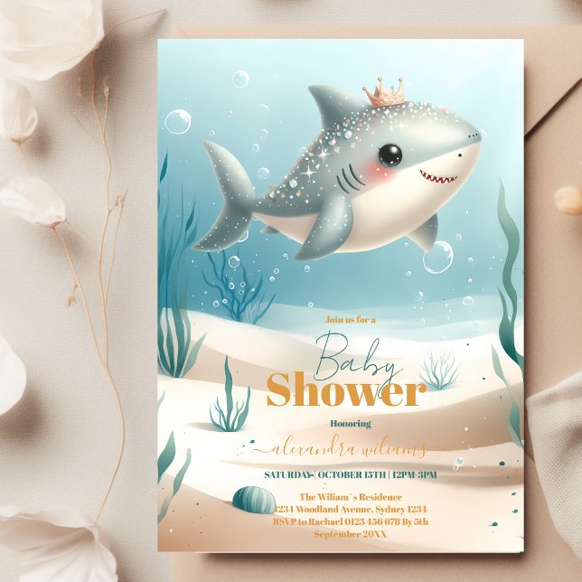 Invitación Baby Shower, la cuchara de ballenas bajo el mar (Subido por el creador)