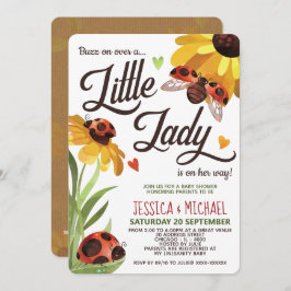 Invitación Baby Shower Lady Bug moderno