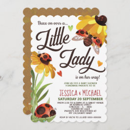 Invitación Baby Shower Lady Bug moderno