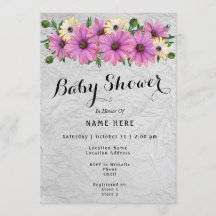 Baby Shower Lavender & Yellow Daisies