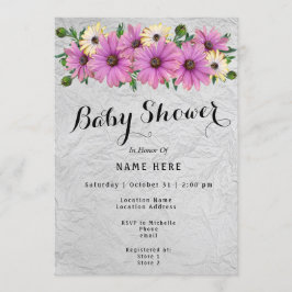 Invitación Baby Shower Lavender & Yellow Daisies