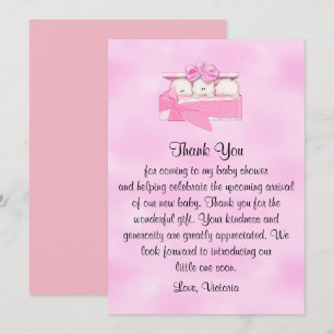 Invitación Baby Shower le agradece que es chica de los tríos