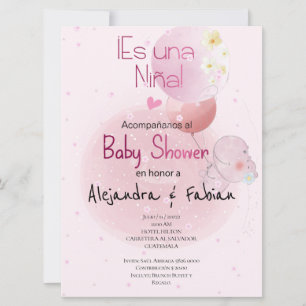 INVITACIÓN BABY SHOWER LINDO HIPO. PARA BEBÉ NIÑA