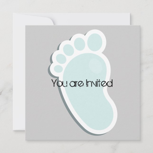 Invitación Baby Shower Little Footprints (Anverso)