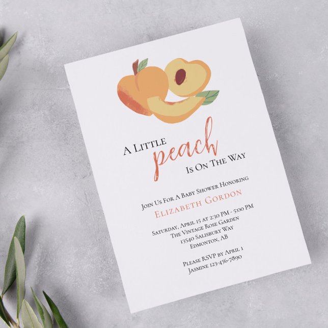 Invitación Baby Shower Little Peach (Subido por el creador)