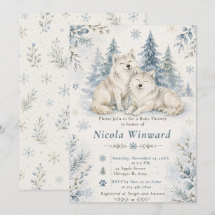 Invitación Baby Shower Lobos de Invierno