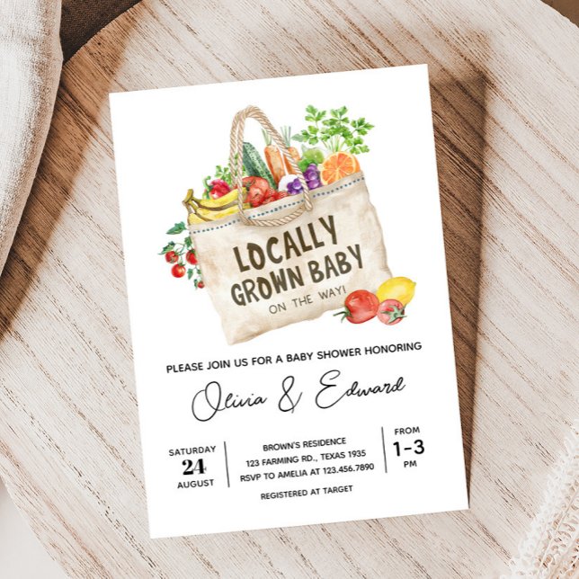Invitación Baby Shower local (Farmers Locally Grown Baby Shower Invitation
)
