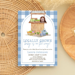 Invitación Baby Shower local azul